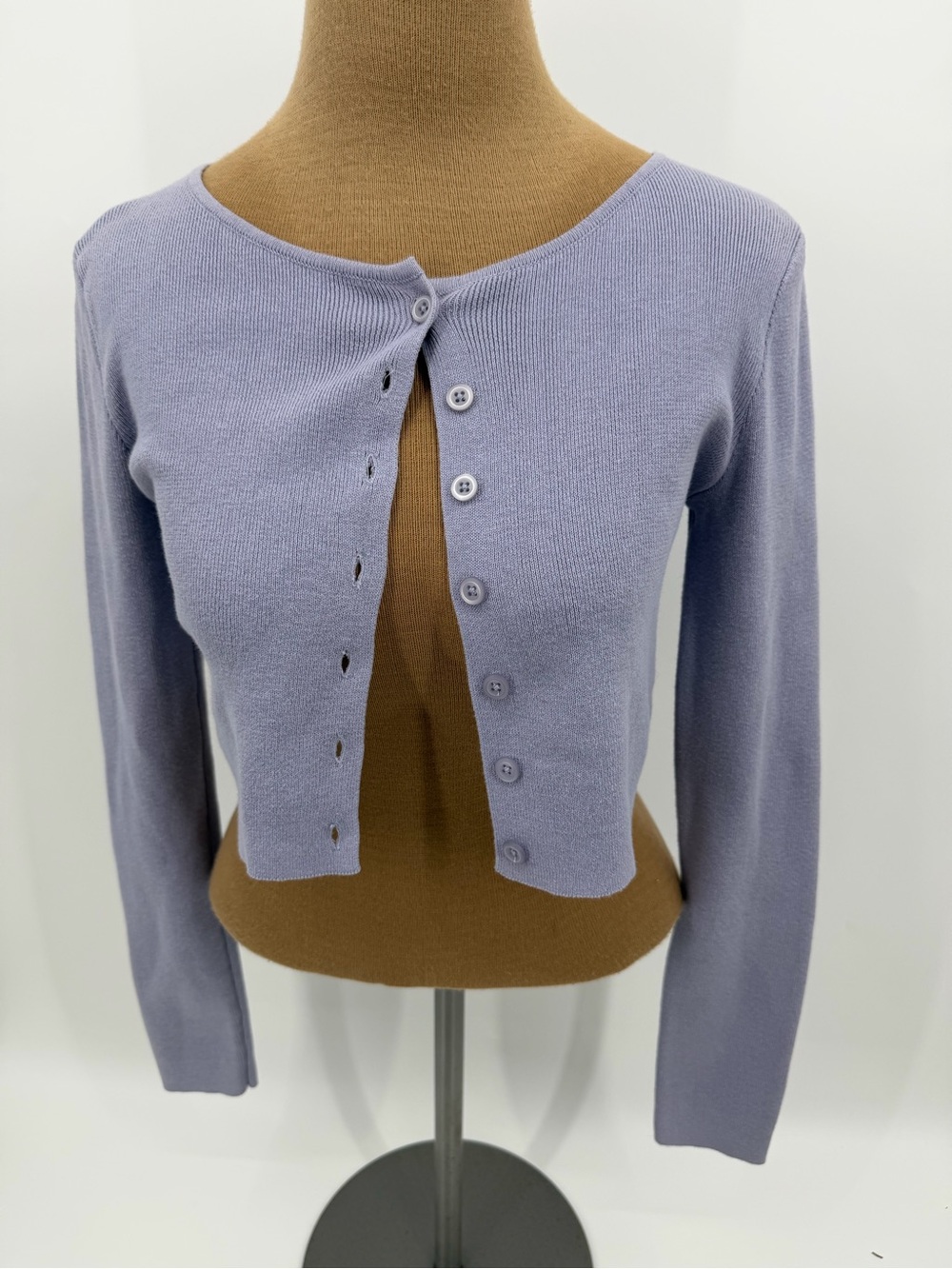 Brandy Melville John Galt Lavender Cropped Cardigan Sweater 100% Cotton One Size